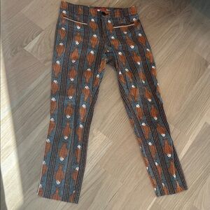 Cartonnier Orange and Black Patterned Fabric